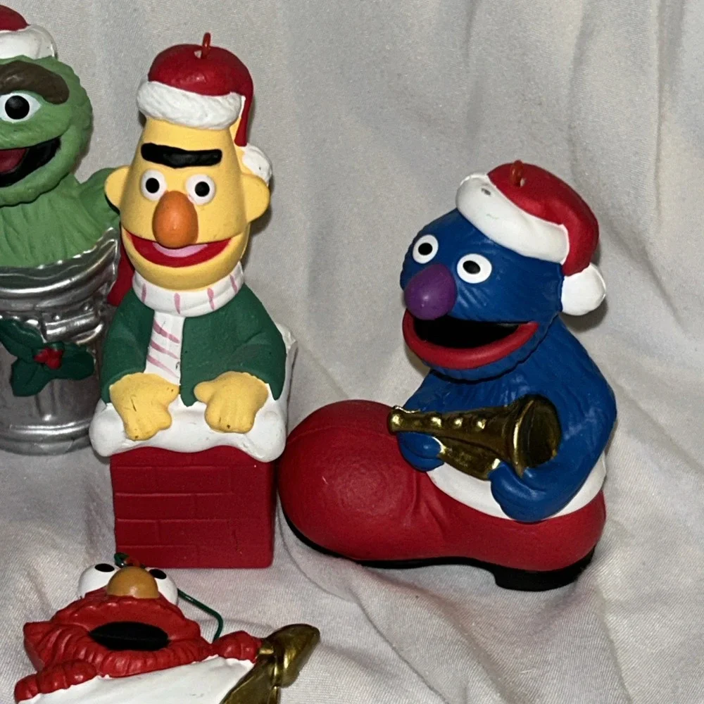 Vintage Lot of 6 Sesame Street Tree Trim Christmas‎ Ornament Jim Henson F1